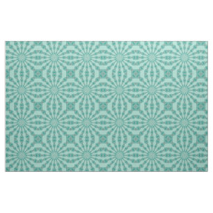 Tissu Kaleidoscope vert Yukka et teinte de rose