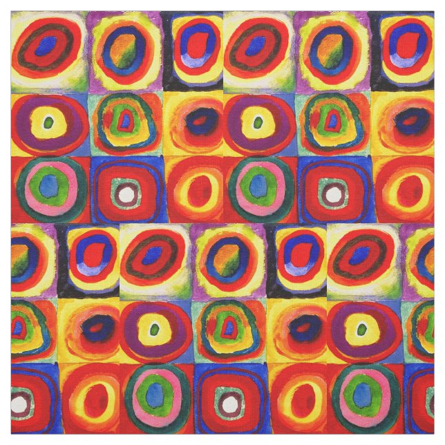 Tissu Kandinsky Farbstudie Cercles Carré Quadrate Art (Échantillon)