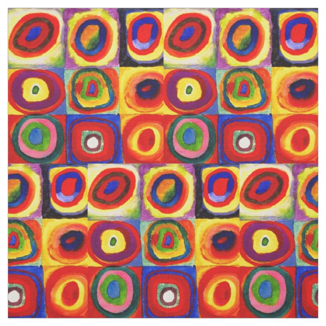 Tissu Kandinsky Farbstudie Quadrates Cercles Art  (Échantillon)