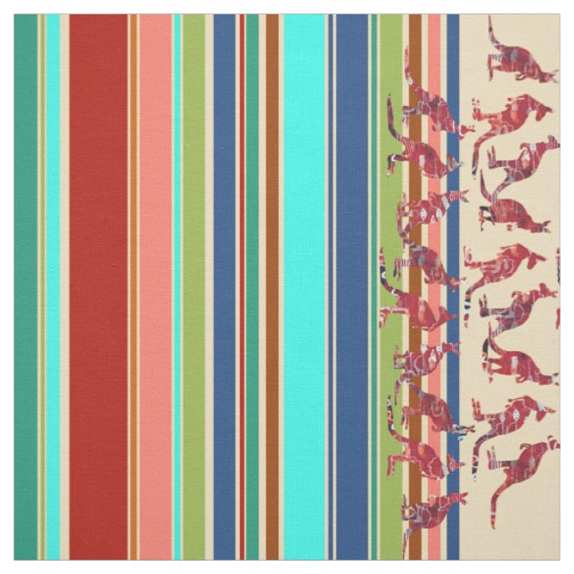 Tissu Kangaroos & Stripes Motif + vos idées (Échantillon)