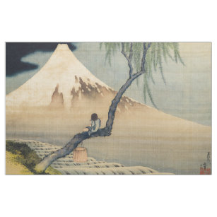 Tissu Katsushika Hokusai - Garçon regardant le Mont Fuji