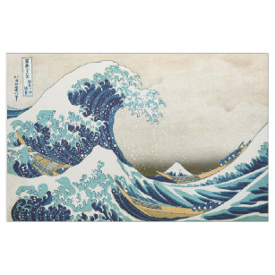 Tissu Katsushika Hokusai - La Grande vague au large de K