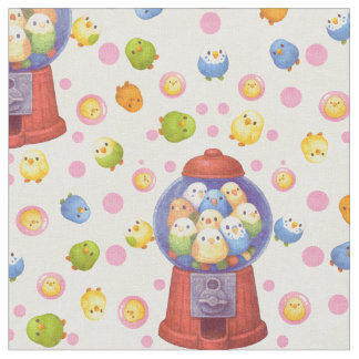 Tissu Kawaii Budgie Gumball Pastel Motif