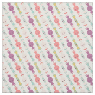 Tissu Kawaii Souriant bonbon tout Motif