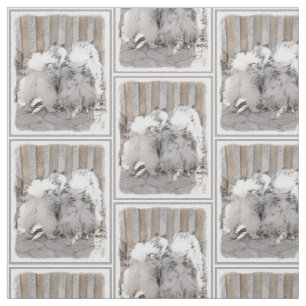 Tissu Keeshonds at the Gate Painting - Original Dog Art