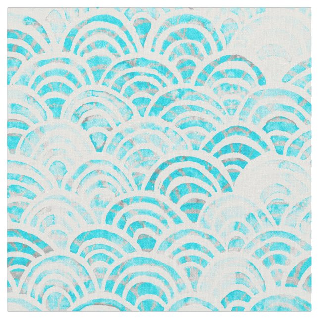 Tissu Keiki Aquarelle Shibori Waves (Fermer)