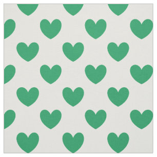 Tissu Kelly Coeurs polka vert sur blanc