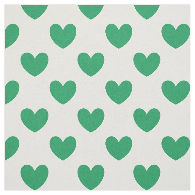 Tissu Kelly Coeurs polka vert sur blanc (Échantillon)