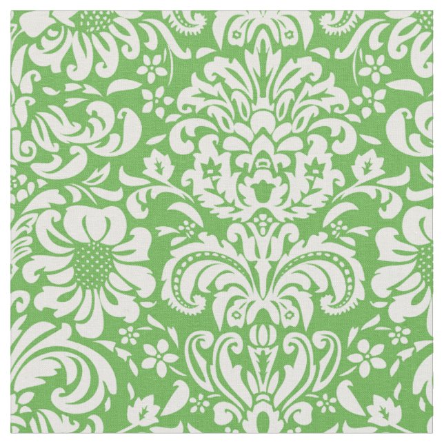 Tissu Kelly Green Floral Damask (Fermer)