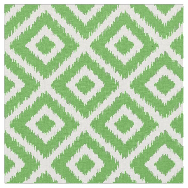 Tissu Kelly Green Ikat Diamonds (Fermer)