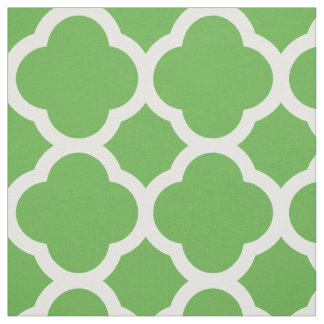 Tissu Kelly Green Moderne Quatrefoil Grande Échelle