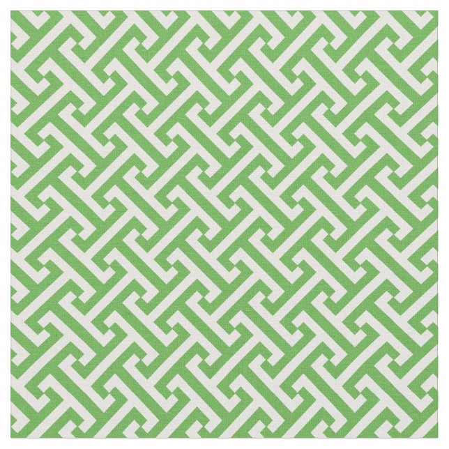 Tissu Kelly Green Motif de clé grecque (Fermer)