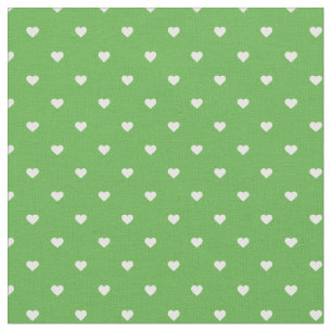 Tissu Kelly Green Polka Dot Hearts