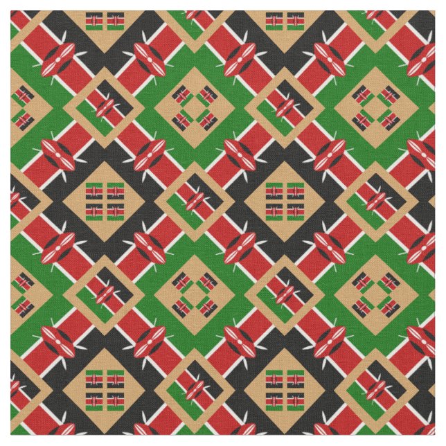 Tissu Kenya : Drapeau et mode de tissus tendance GLD (Fermer)
