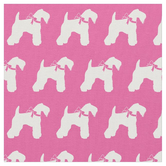 Tissu Kerry Blue Terrier Chien Silhouette Pet Rose (Fermer)