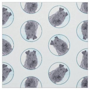Tissu Kerry Blue Terrier peinture mignonne Chien d'origi