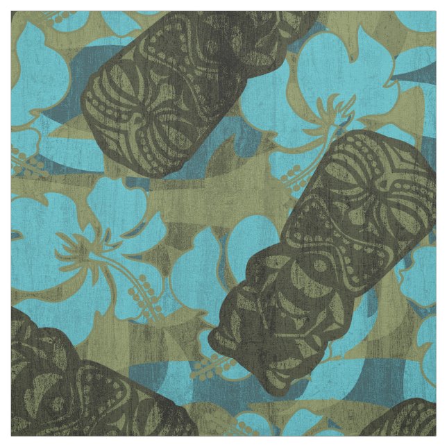 Tissu Ketmie hawaïenne Tiki de refuge d'Ali'i (Échantillon)