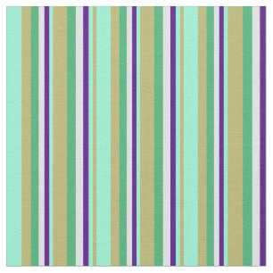Tissu Khaki, Aquamarine, Indigo, Lavande et Vert de mer