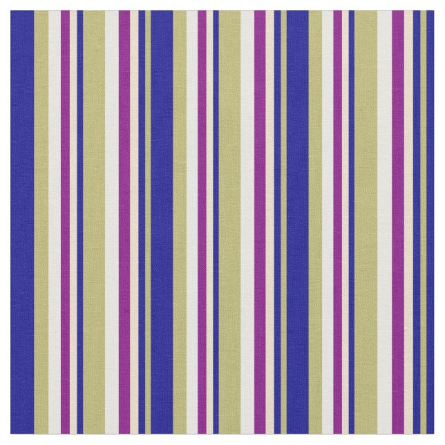 Tissu Khaki foncé, Bleu foncé, Tan, Violet & Blanc (Fermer)