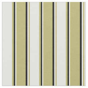 Tissu Khaki foncé, Crème à la menthe et rayures de coule
