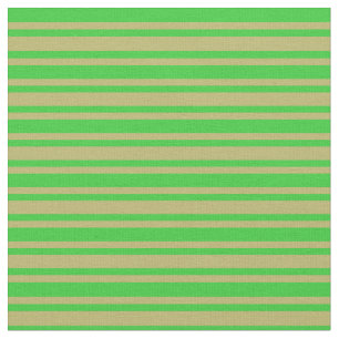 Tissu Khaki foncé et Motif vert citron