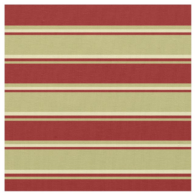 Tissu Khaki foncé, Rouge foncé & Tan Lines (Fermer)