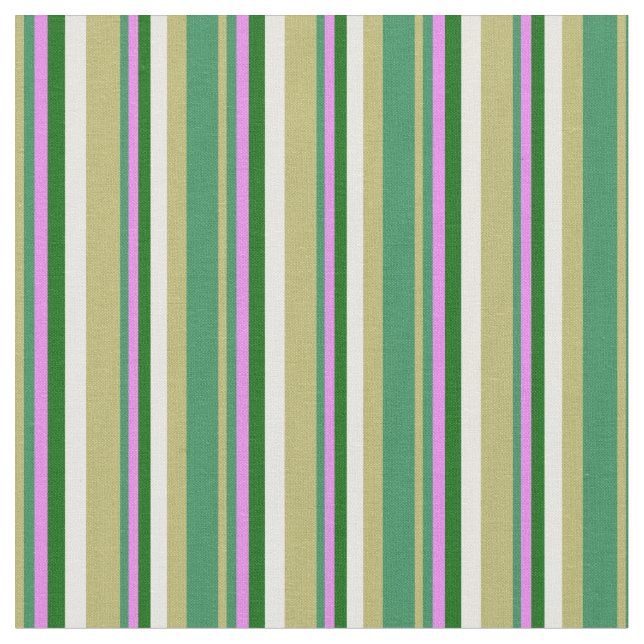 Tissu Khaki foncé, Vert mer, Violet, Vert foncé & Blanc (Fermer)