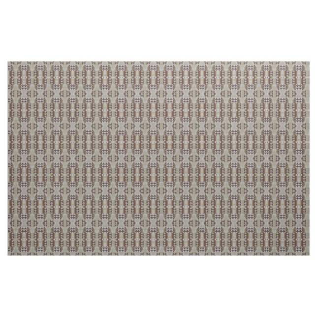 Tissu Khaki Gris Beige Taupe Art Ethnique Éclectique Bro (Fat Quarter)