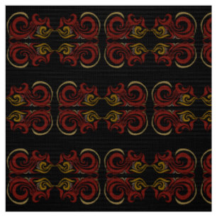 Tissu Khokhloma foncé