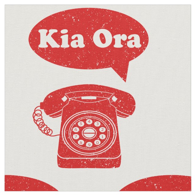 Tissu Kia Ora Te Reo Maori (Fermer)
