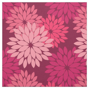 Tissu Kimono floral moderne Imprimer, Coral rose et Bour