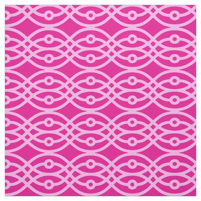 Tissu Kimono imprimé, magenta et rose (Échantillon)