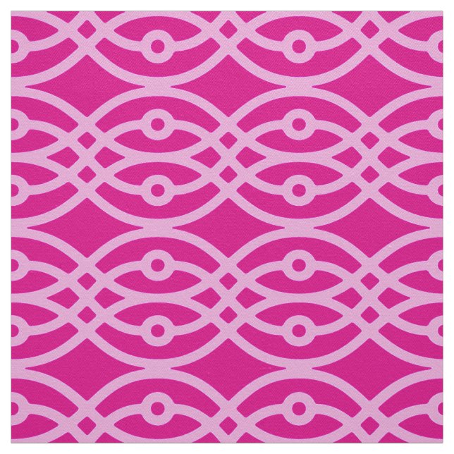 Tissu Kimono imprimé, magenta et rose (Échantillon)