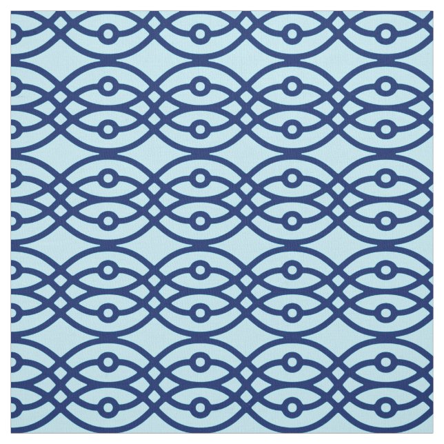 Tissu Kimono imprimé, marine et bleu clair (Échantillon)
