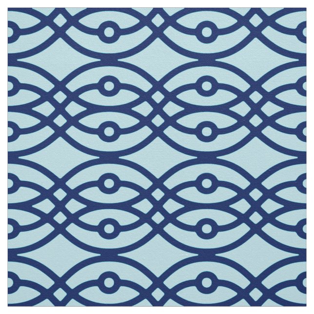 Tissu Kimono imprimé, marine et bleu clair (Échantillon)