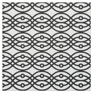 Tissu Kimono imprimé, noir sur blanc