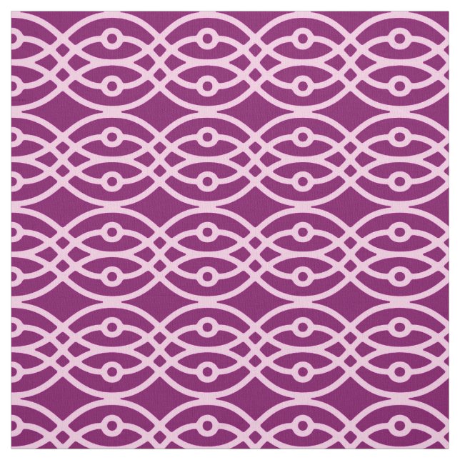 Tissu Kimono imprimé, prune et rose (Échantillon)