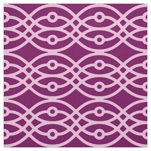 Tissu Kimono imprimé, prune et rose (Échantillon)
