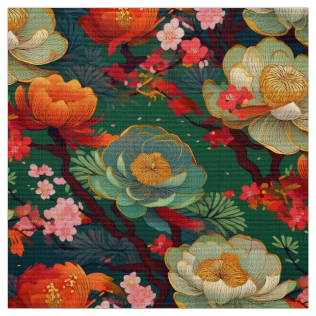 Tissu kimono motif japonais (Échantillon)