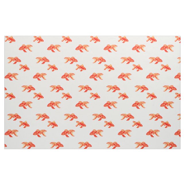 Tissu kingyo rouge et jaune (Fat Quarter)