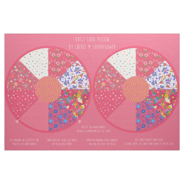 Tissu Kit de Coussin Rond Matelassé à Couper et Coudre (Fat Quarter)