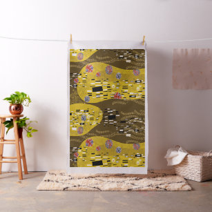 Tissu Klimt Inspiré Or Motif Art Nouveau Le Baiser