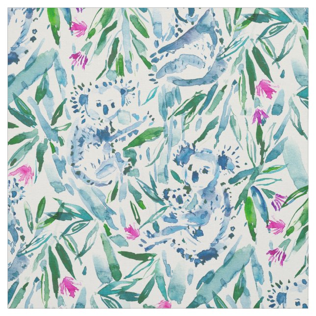 Tissu Koala mignons d'aquarelle de TEMPS de KOALITY (Échantillon)