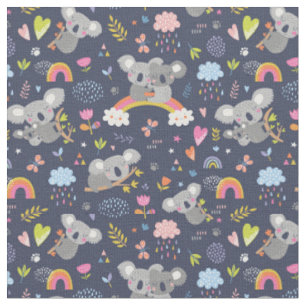 Tissu Koala Rainbow Love Motif