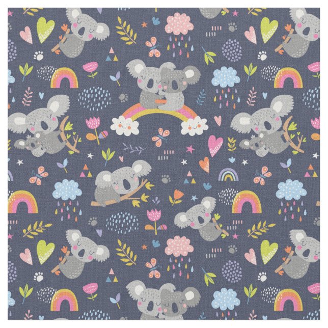 Tissu Koala Rainbow Love Motif (Fermer)