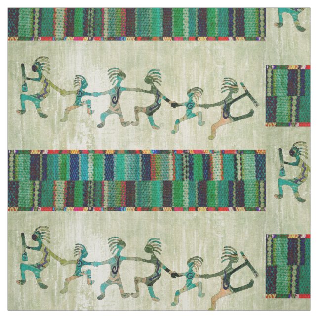 Tissu KOKOPELLI drôle de famille + vos idées (Échantillon)