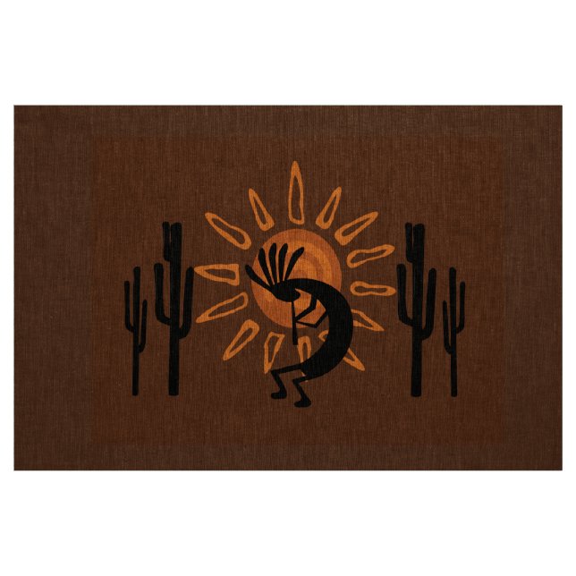 Tissu Kokopelli Sun Sud-Ouest Désert Rustique Brown (Fat Quarter)