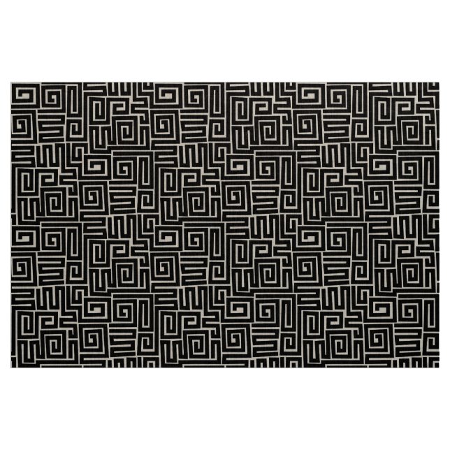 Tissu Kuba Style Motif 280922 - Noir (Yard)