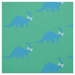 Tissu l motif mignon de dinosaure de vert bleu