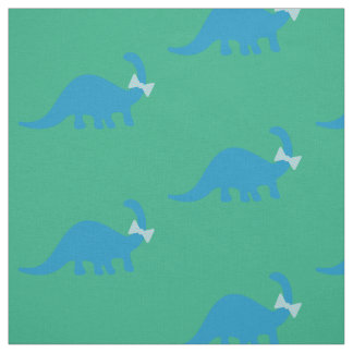 Tissu l motif mignon de dinosaure de vert bleu